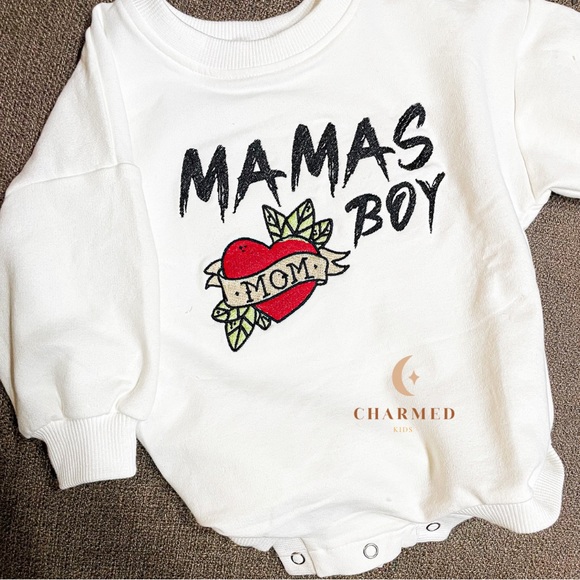 Mamas boy embroidered bubble romper - Picture 1 of 1